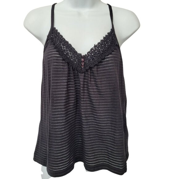 LEI Lace Trim Tank Top Stretch Junior M Fairy Grunge Y2K Elena Gilbert Spaghetti - Picture 2 of 12